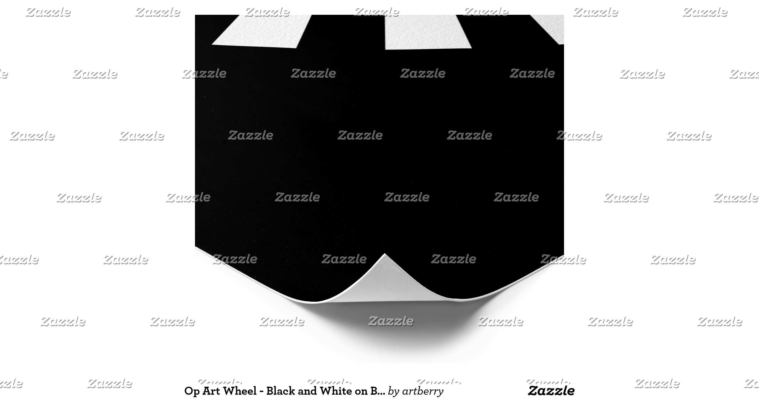 Op Art Wheel - Black and White on Black | Zazzle