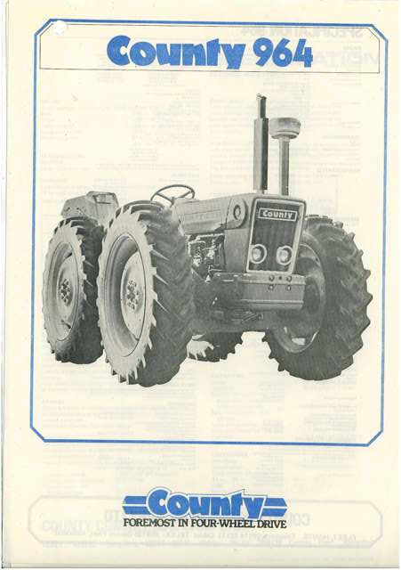 County Tractor 964 Brochure - Cabless, Photo Copy