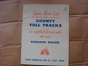 Details about county full track spare parts list fordson major tractor ...
