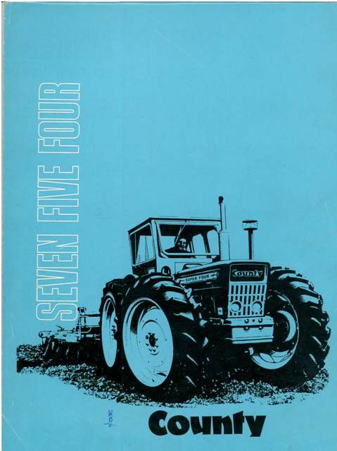 County Super Four 754 Tractor Brochure - Light Blue Cover