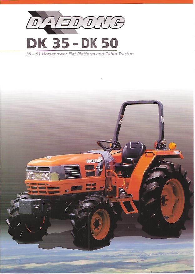 Daedong DK35 - DK50 Tractors Original Sales Sheet