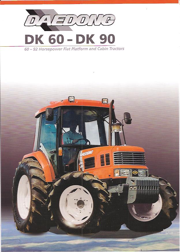 Daedong DK60 - DK90 Tractors Original Sales Sheet
