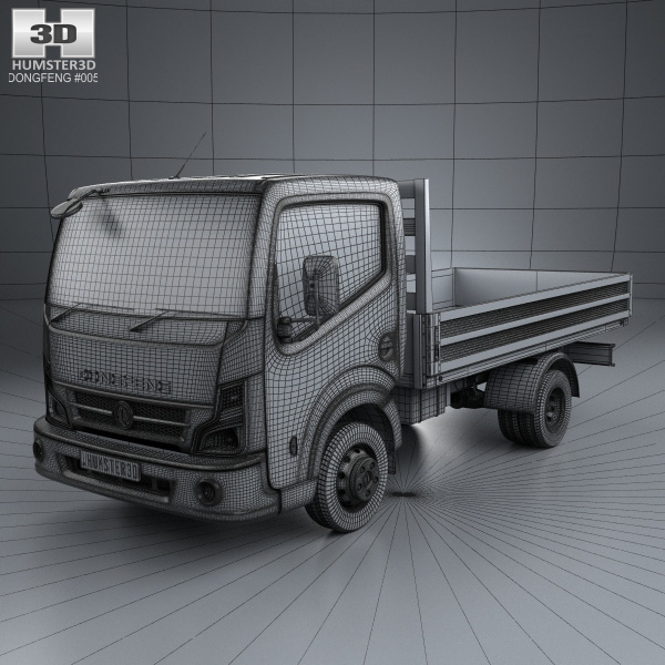 Dongfeng DF Flatbed Truck 2012 3D model - Humster3D