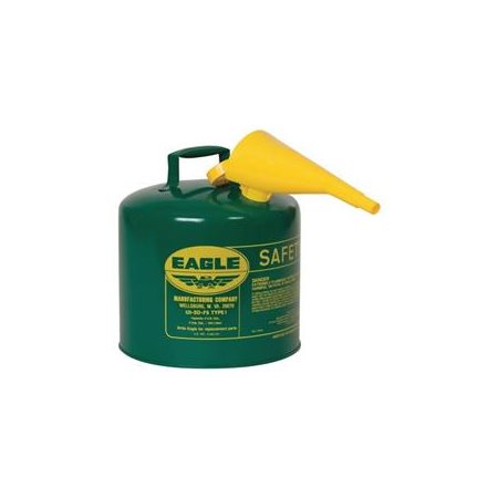 EAGLE UI-50FSG Type I Safety Can, 5 gal., Green, 13-1/2