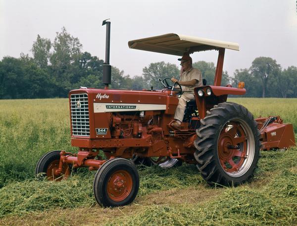 Farmer in Field with Farmall 544 Hydro Tractor | Photograph ...