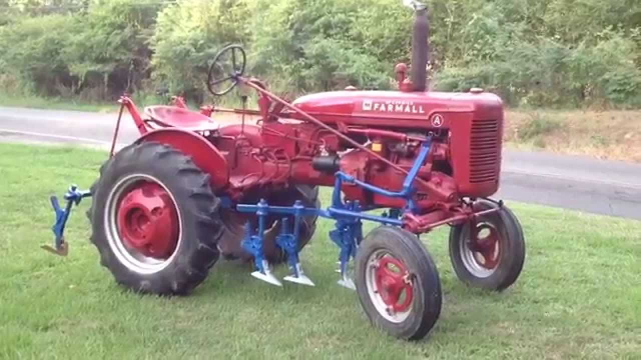 1953 Farmall Super A Tractor with Cultivators - YouTube